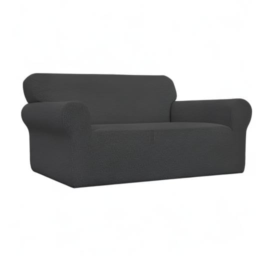 Stretch Oversized Loveseat Couch Covers Washable Dark Gray (Medium-XL Loveseat / Dark Gray)