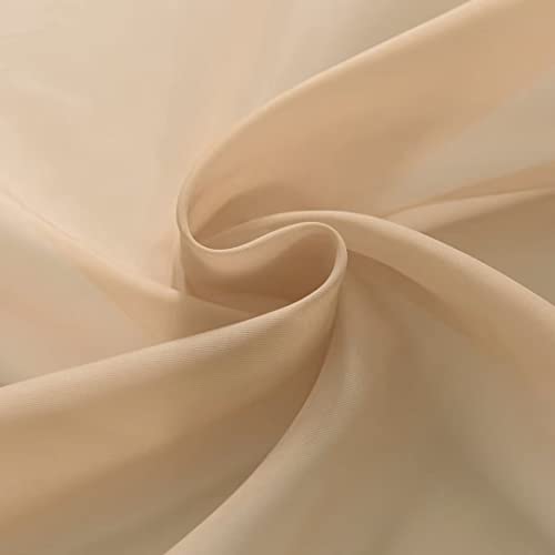 Sheer Voile Window Treatment Rod Pocket Curtain Panels for Kitchen Bedroom Living Room Drapes Sunlight Filtering Privacy Semi Home Decor Assorted (Beige / 52"W x 84"L (Pack of 2))