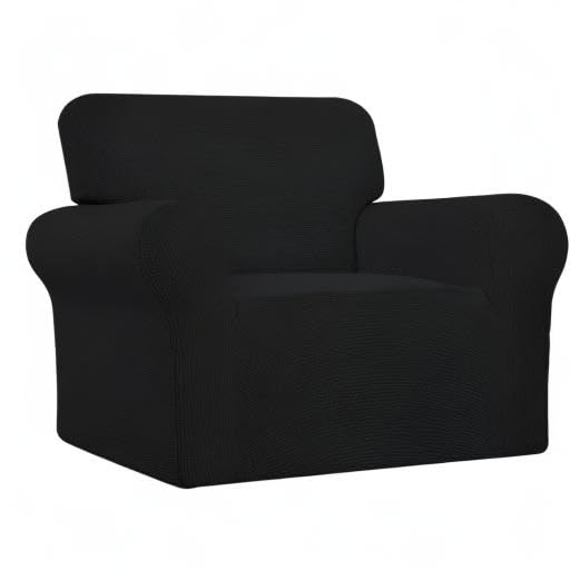Stretch Oversized Chair Slipcover with Arm Washable Black (Small-XL Chair / Black)