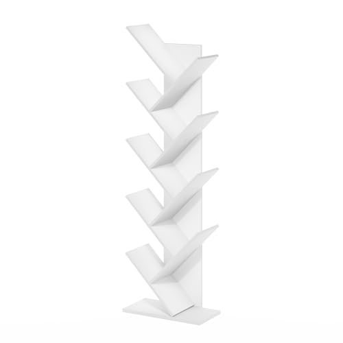 TREE Book Shelf (White / 9-Tier Tree Bookcase)