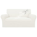 100% Waterproof Loveseat Couch Cover Stretch Jacquard Sofa Cover (Cream / Loveseat)