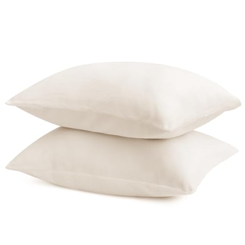 Flannel King Size Pillow Cases Set of 2 (Off White / 36" x 20" (Pack of 2))