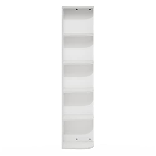 PASIR Book Shelf (White / 5-Tier Corner)
