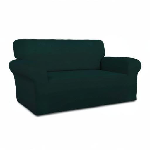 Stretch Loveseat Covers Fleece Couch Covers for Sofa Deep Teal (Medium Loveseat / Deep Teal)