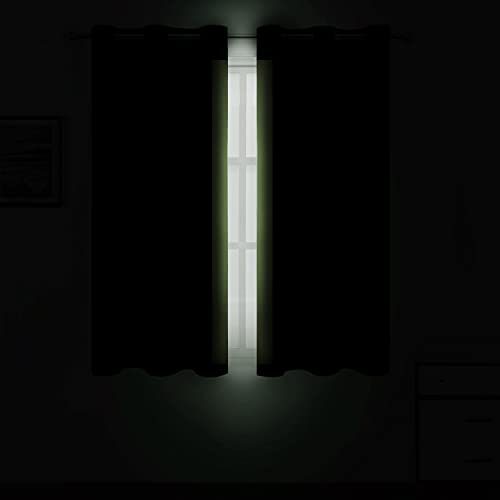 Light Green Blackout Curtains 38 x 54 Inch Length (Light Green / 38"W x 54"L (Pack of 2))