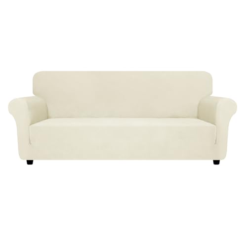 Super Stretch Couch Cover (- Beige / Large (72"-92"))