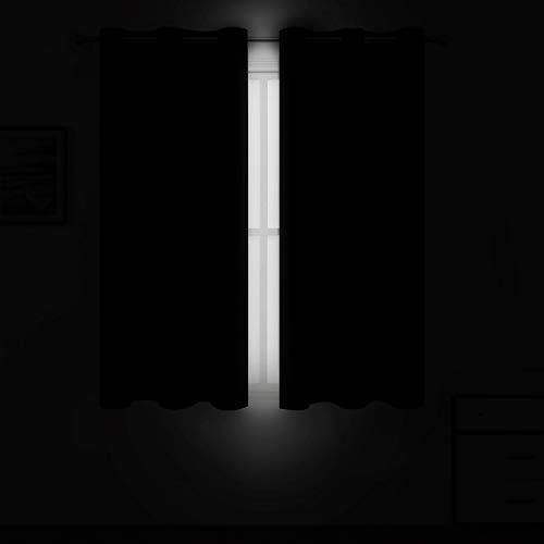 Black Thermal Blackout Curtains (Black / 42"W x 72"L (Pack of 2))