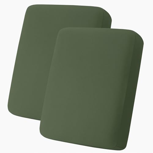 Milk Silk Couch Cushion Covers (Bronze Green / Seat Cover 2 Pack)