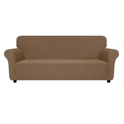 Super Stretch Sofa Cover (- Light Coffee / Large (72"-92"))