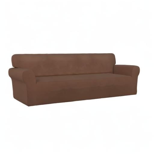 Stretch Couch Covers for Sofa 4 Seater Slipcovers Brown (XX-Large 4-Seater Sofa / Brown)
