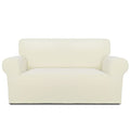 Stretch Loveseat Covers Fleece Couch Covers for Sofa Ivory (Medium Loveseat / Ivory)