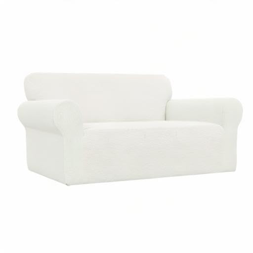 Stretch Loveseat Couch Covers Washable Cream (Medium Loveseat / Cream)