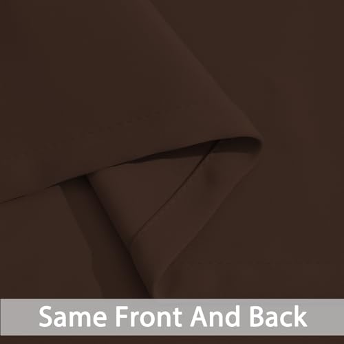 Blackout Curtains 38x72 inch Chocolate Brown Thermal Drapes (Chocolate Brown / 38"W x 72"L (Pack of 2))