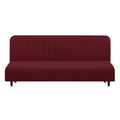 Stretch Futon Cover Armless Bed Slipcover (Burgundy / Futon)
