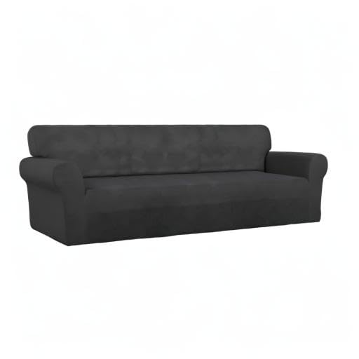 Stretch Couch Covers for Sofa 4 Seater Slipcovers Dark Gray (XX-Large 4-Seater Sofa / Dark Gray)