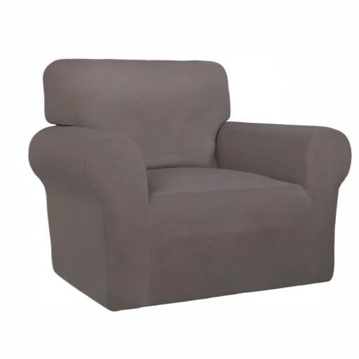 Super Stretch Chair Covers Fleece Couch Covers for Sofa Taupe (Small Chair / Taupe)