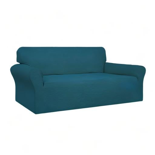 100% Waterproof Couch Cover (Peacock Blue / Oversized Sofa)