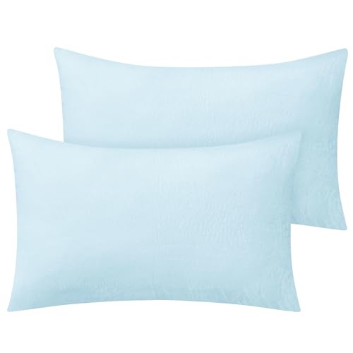 Flannel Pillowcases Standard Set of 2 (Blue / 26" x 20" (Pack of 2))