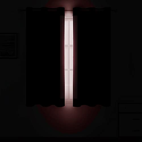 Burgundy Red Thermal Blackout Curtains (Burgundy Red / 52"W x 54"L (Pack of 2))