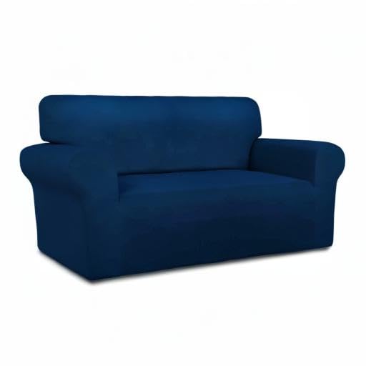 Stretch Loveseat Covers Fleece Couch Covers for Sofa Navy (Medium Loveseat / Navy)