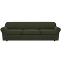 4 Piece Stretch Sofa Covers for 3 Cushion Couch Furniture Slipcovers for Living Room (X-Large / Olive)