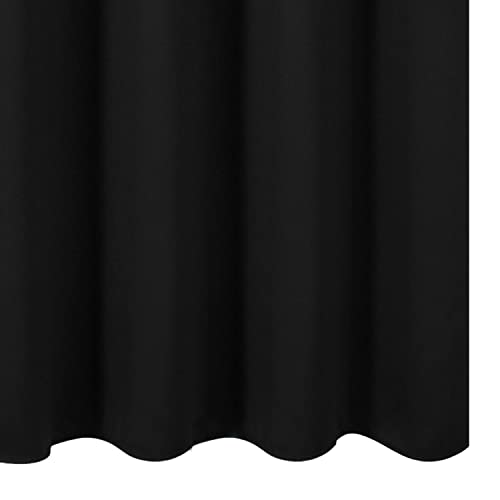 Black Blackout Curtains 66 x 63 Inch Length (Black / 66"W x 63"L (Pack of 2))