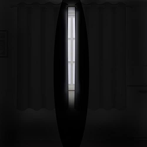 Black Thermal Blackout Curtains (Black / 52"W x 54"L (Pack of 2))