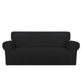 Super Stretch Sofa Slipcover (Medium-XL Oversized Loveseat / Black)