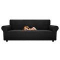 Stretch Oversized Couch Cover Universal Sofa Covers for Living Room Dogs Pet Furniture Protector Spandex Extra Large Sofa Slipcovers with Anti Slip Foam Sticks (Black / X-Large (92"-115"))
