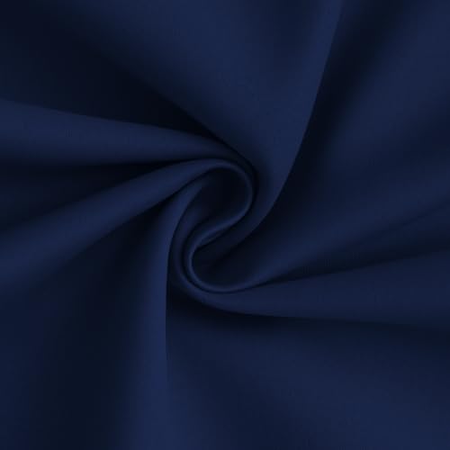 Navy Blue 100% Blackout Curtains 84 Inches Long 50" Wide (50"W x 84"L (Pack of 2) / Navy Blue With White Backing)