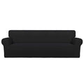 Stretch Couch Covers for Sofa 4 Seater Slipcovers Black (XX-Large 4-Seater Sofa / Black)