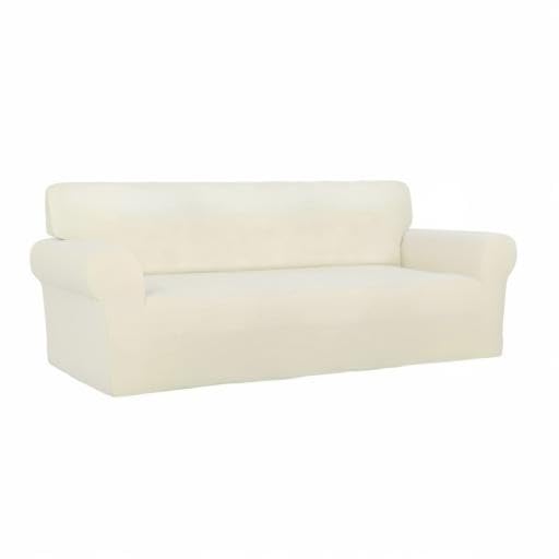 Stretch Oversized Couch Covers Fleece Sofa Slipcovers Ivory (X-Large Oversized Sofa / Ivory)