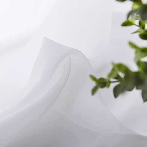 2 Panels Kitchen Tiers Half Window Sheer Curtains 29 X 45 Inch White (White / 29"W x 45"L (Pack of 2))