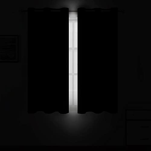 Black Blackout Curtains (Black / 38"W x 54"L (Pack of 2))