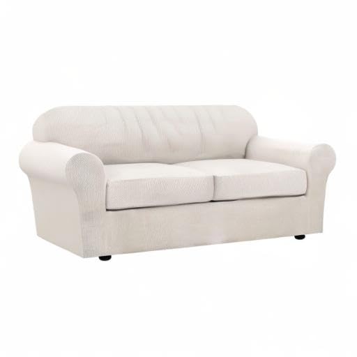 3 Piece Stretch Sofa Covers for 2 Cushion Sofa Couch Covers for Living Room Sofa Slipcovers (Medium-XL / Ivory)
