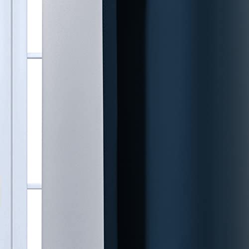 Ombre Curtains Navy Blue and Greyish White for Living Room (42"W x 63"L (Pack of 2) / Navy Blue)