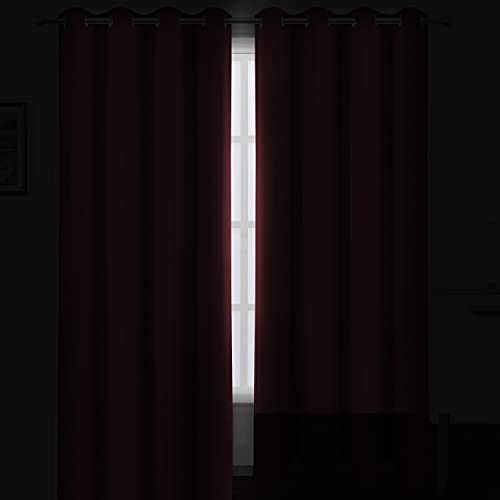 Burgundy Red Thermal Blackout Curtains (Burgundy Red / 52"W x 108"L (Pack of 2))