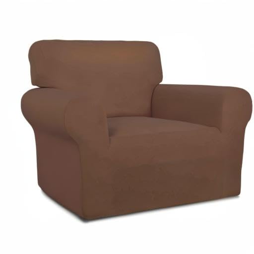 Super Stretch Chair Covers Fleece Couch Covers for Sofa Brown (Small Chair / Brown)