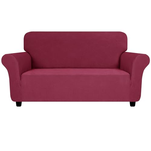 Super Stretch Loveseat Covers (- Wine Red / Medium (57"-70"))