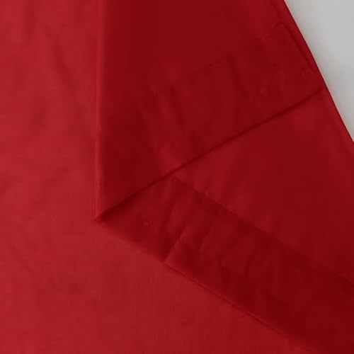 Christmas Red Sheer Curtains 4 Panels Rod Pocket Semi (Christmas Red / 52"W x 72"L (Pack of 4))