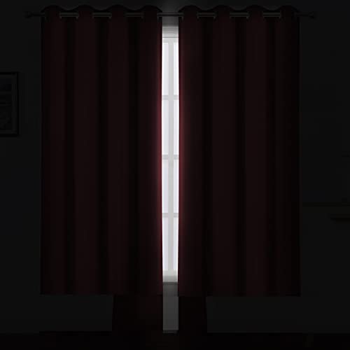 Dark Red Thermal Blackout Curtains (Red / 52"W x 95"L (Pack of 2))