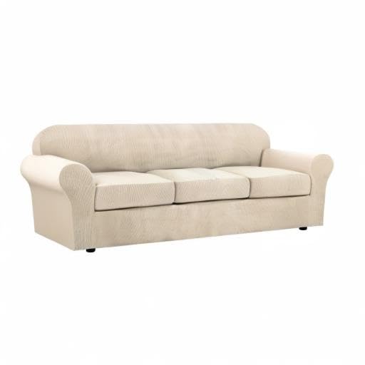 4 Piece Stretch Sofa Covers for 3 Cushion Couch Covers Furniture Slipcovers for Living Room (X-Large / Natural)