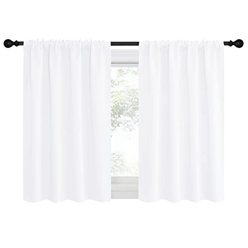 White Light Filtering Curtains for Kitchen 42" w x 36" L 2 Panels (Pure White / 42"W x 36"L (Pack of 2))