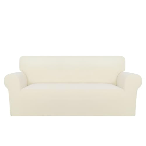 Stretch Oversized Loveseat Covers Couch Covers for Sofa Ivory (Medium-XL Oversized Loveseat / Ivory)