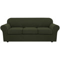 4 Piece Stretch Sofa Covers for 3 Cushion Couch Covers for Living Room Furniture (Large / Olive)