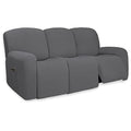 Super Stretch 3 Seats Recliner Sofa Couch Cover with Pocket (Large Recliner Sofa / Grey)