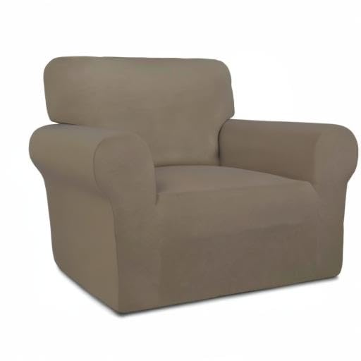 Super Stretch Chair Covers Fleece Couch Covers for Sofa Natural (Small Chair / Natural)