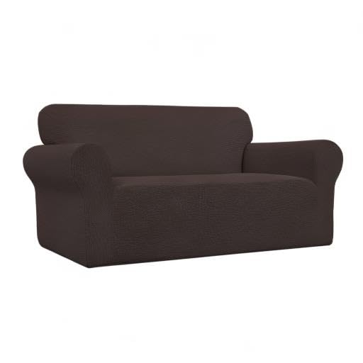 Stretch Oversized Loveseat Couch Covers Washable Chocolate (Medium-XL Loveseat / Chocolate)