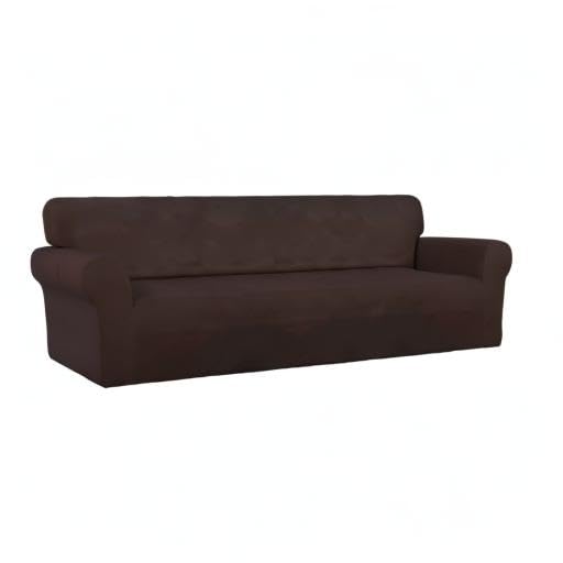 Stretch Couch Covers for Sofa 4 Seater Slipcovers Chocolate (XX-Large 4-Seater Sofa / Chocolate)