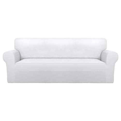 Stretch Oversized Couch Covers Fleece Sofa Slipcovers White (X-Large Oversized Sofa / White)